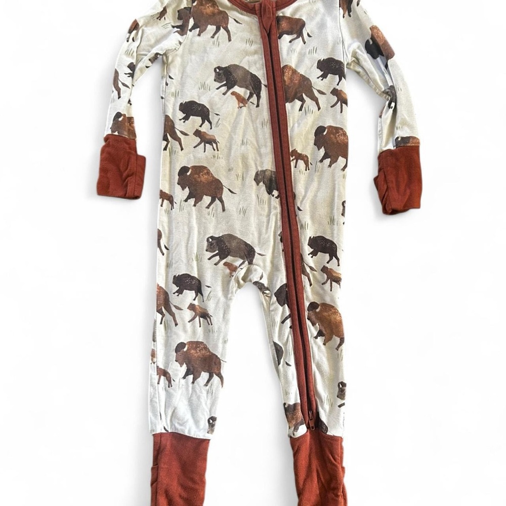 Tula Brown and Cream Animal Print Footies
